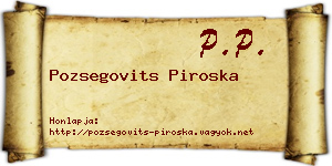 Pozsegovits Piroska névjegykártya